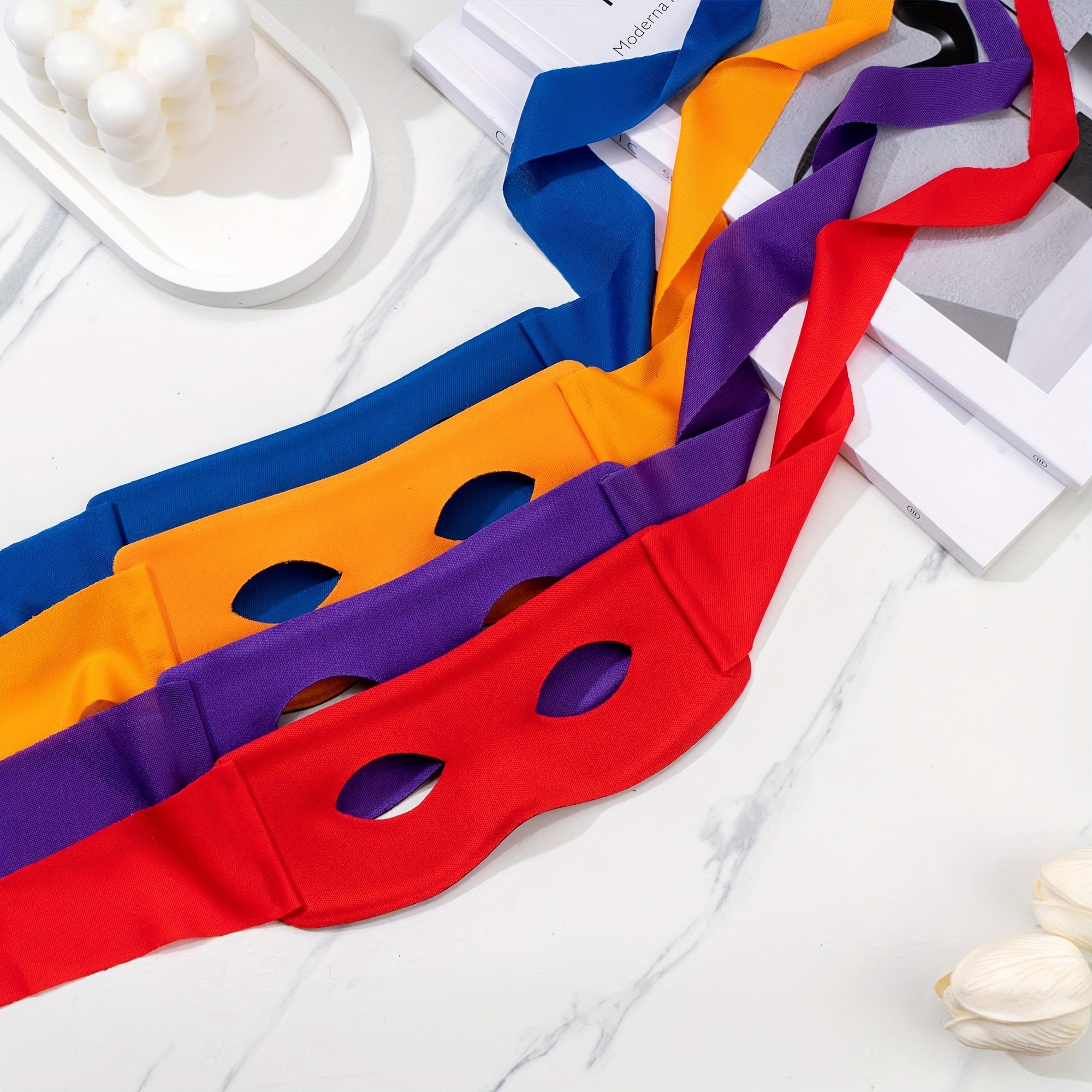 Image of 4pcs Halloween Costume Eye Mask Hero Masquerade Cosplay Accessories Dress Up Party