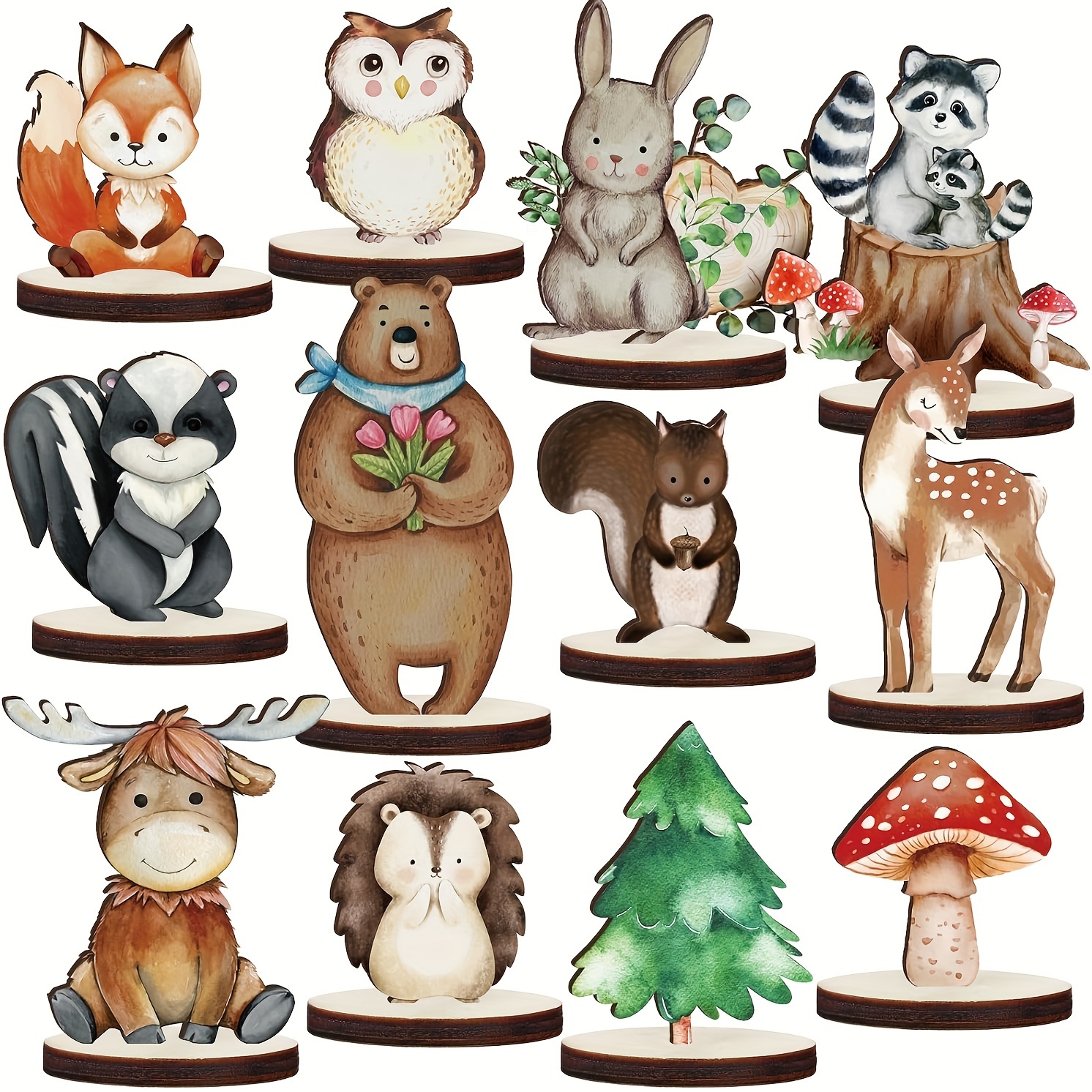 

[ ] 12pcs - Wooden Table Decorations For & Parties, - Wood Centerpieces