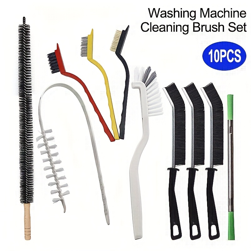 E-shop 10-teiliges Haushaltsreinigungsbürsten-Set, Waschmaschinen-Trommelspaltbürste, flexible Tiefenrohrreinigungsbürste, geeignet für die Reinigung