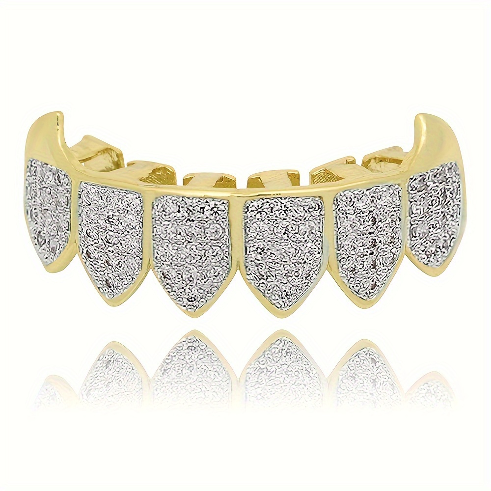 6 Pcs Gold Decor Bracieles Teething Set Braces Grills Cross Heart Super  Flash Diamond for Men and Women Stand-up