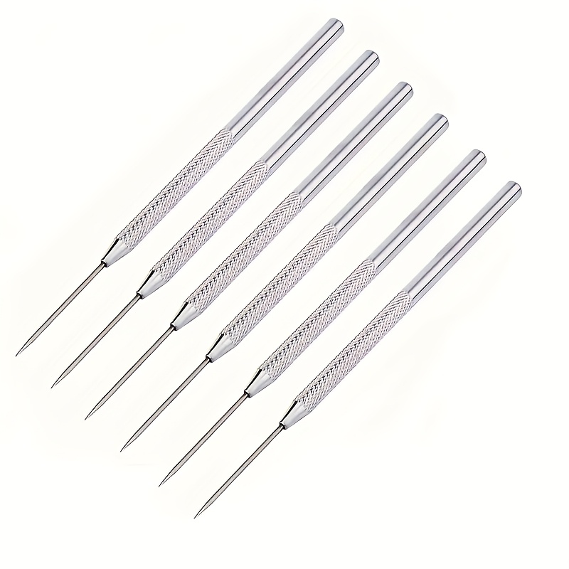 TEMU Juego de 3/6 piezas de agujas de varilla de aluminio para herramientas de trabajo con arcilla ultraligera, herramientas para arcilla blanda para