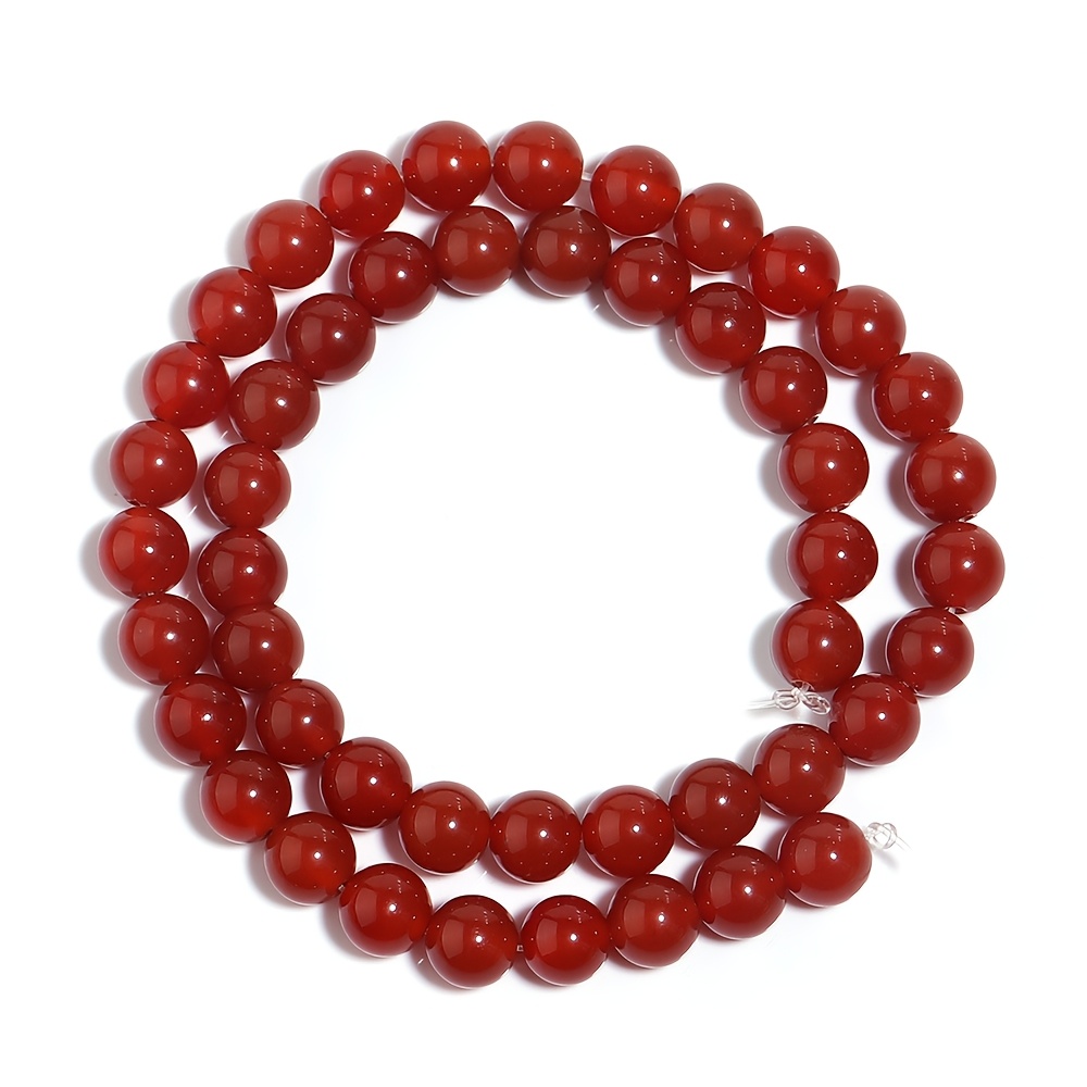TEMU Natural 5a Red Agate Loose Beads, 4/6/8/10mm Suitable For Jewelry Bracelet Necklace Keychain Pendant Making Materials