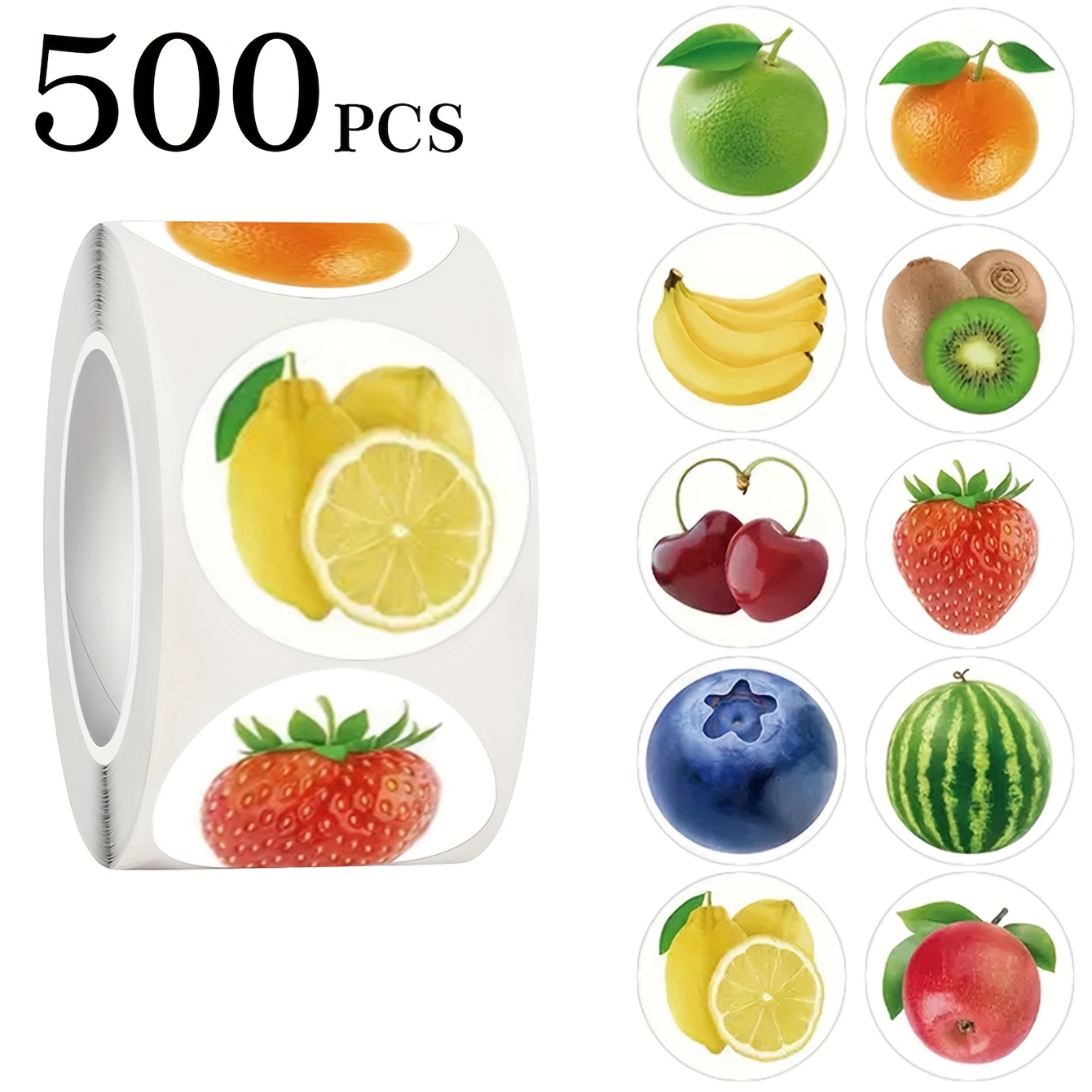 500pcs/roll Fruit Stickers Party Wrapping Label Sticker Stationery Stickers