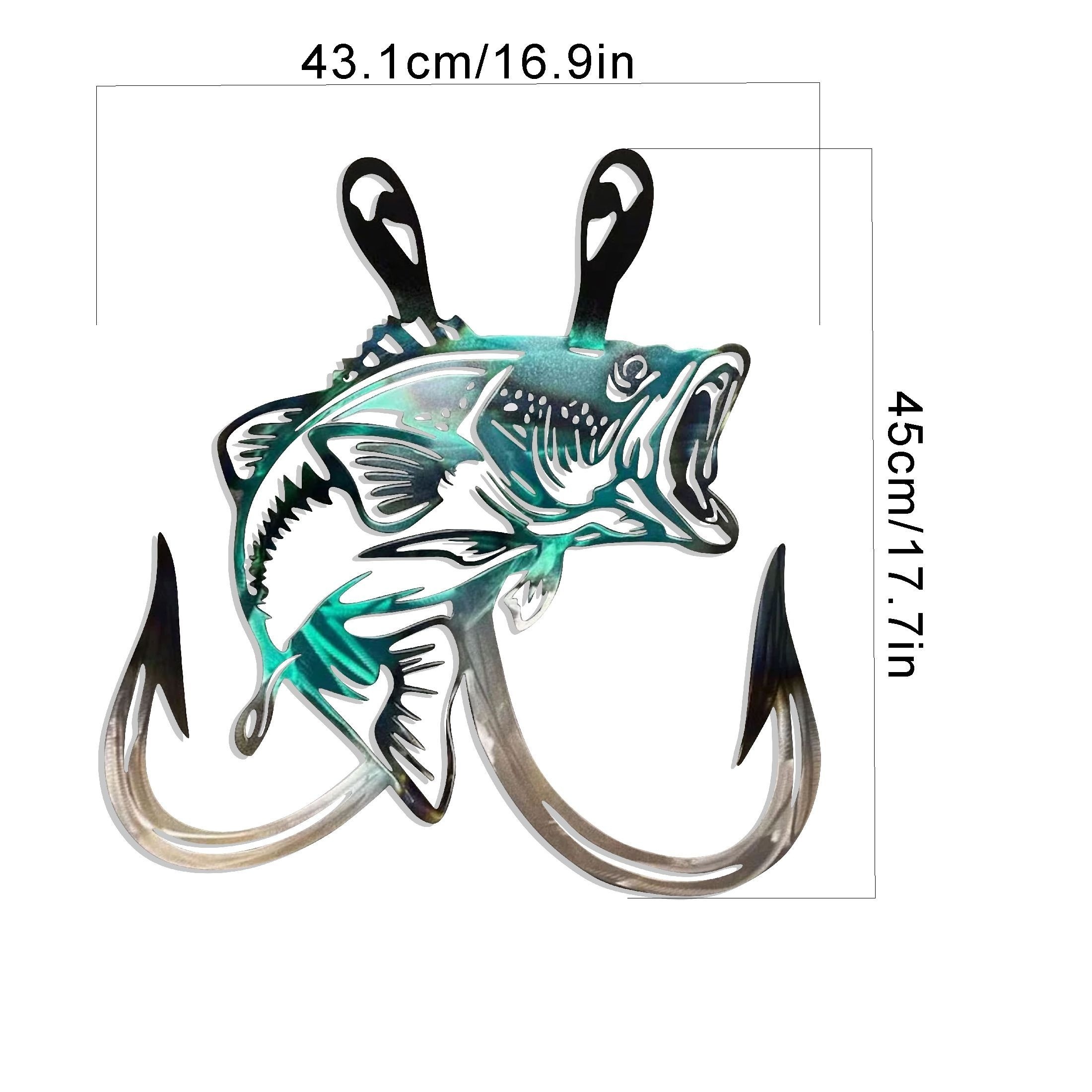 2d flat metal fish hook ocean - Temu