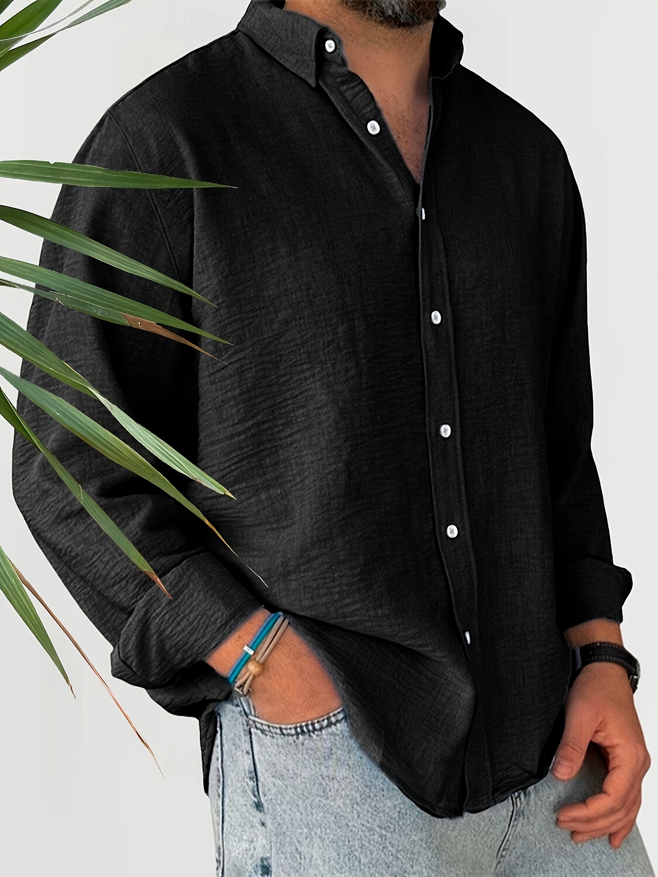 maglietta a maniche lunghe casual tessuto e Temu Italy