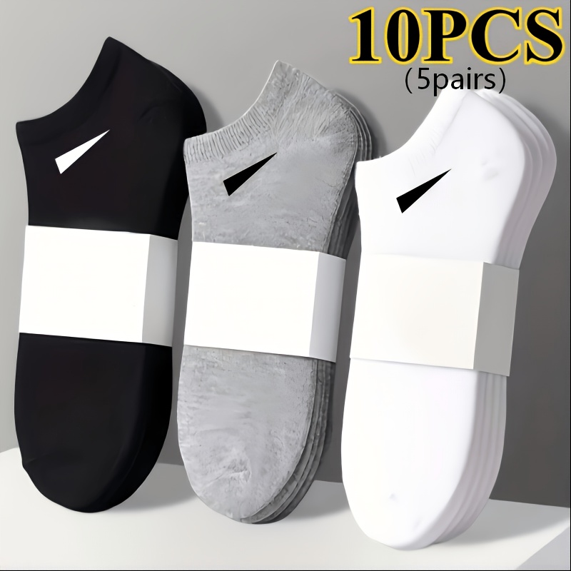 10pcs 5 pairs womens casual solid color socks breathable comfortable anti sweat anti odor low cut ankle socks   womens socks   comfortable experience casual socks for easy  