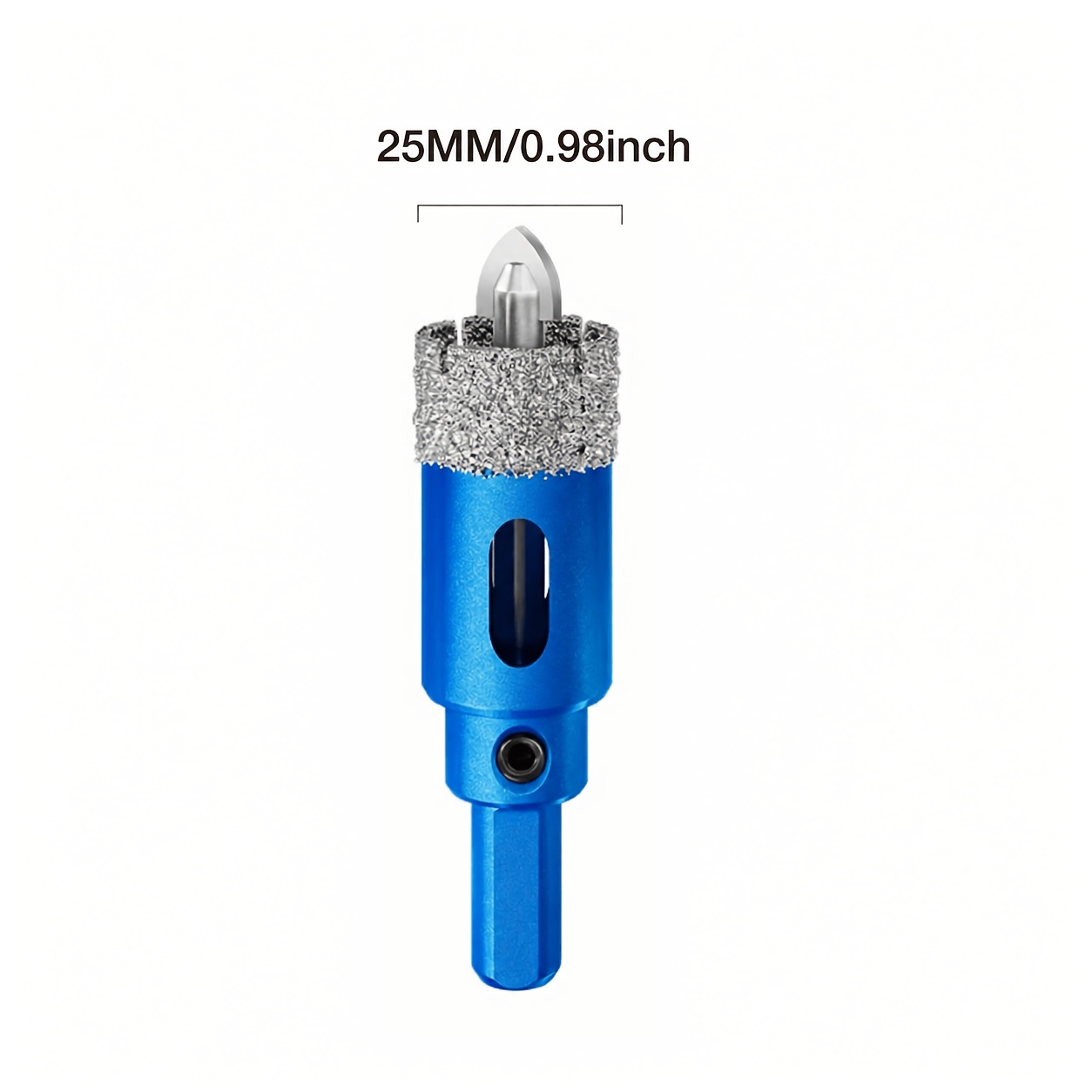 Image of 20-50mm Diamond Drill Bit With Hexagonal Screw And Positioning, Blue Coated, Dry And Wet Use, Suitable For Marble, Glass, Tile, Granite