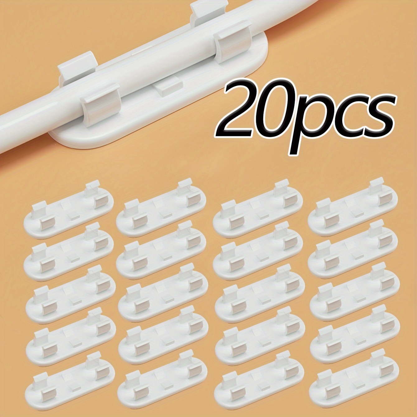 TEMU 10/20 Pcs Cable Management Clips: Wall Mounted Cable Organizers For Tidy Wiring - Plastic Material