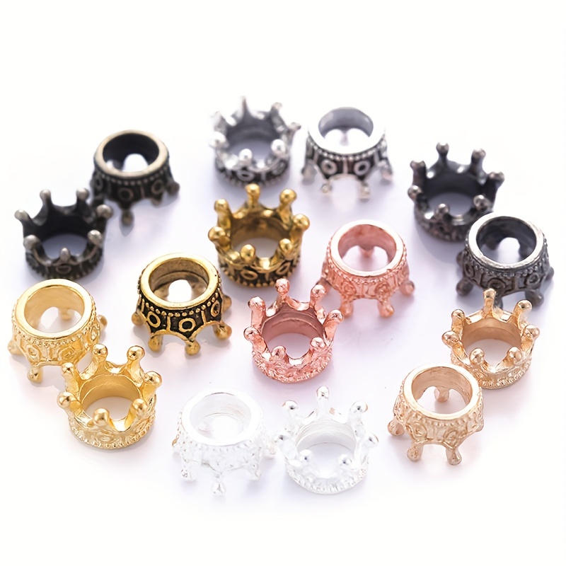 

30 Pieces Of Diy Crown-shaped Golden Retro Pendants In Multiple Colors, Suitable For Decoration And Jewelry Accessories