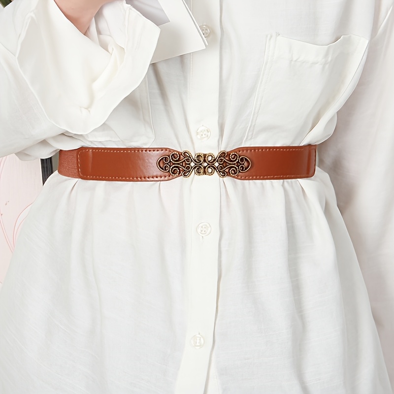 A Set of 2 Women'S Belts, Stylish And Vintage, Elegant Thin Waist Cincher Suitable for All Seasons, Perfect for Pairing with Dresses, Coats, And Sweaters, Making It a Great Gift