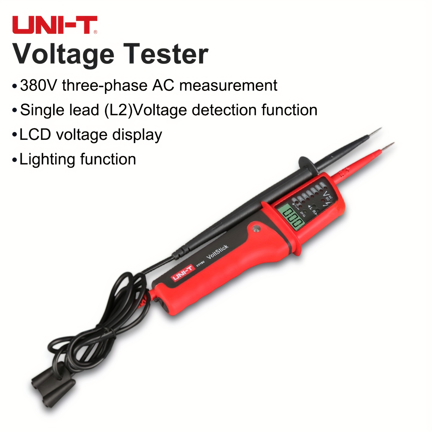 Uni-t Voltage Tester, Digital Voltmeter, 12v-690v Ac Voltage Continuity Positive & Negative Polarity Detector Phase Rotation Tester, Null Wire Or Fire Wire Detector