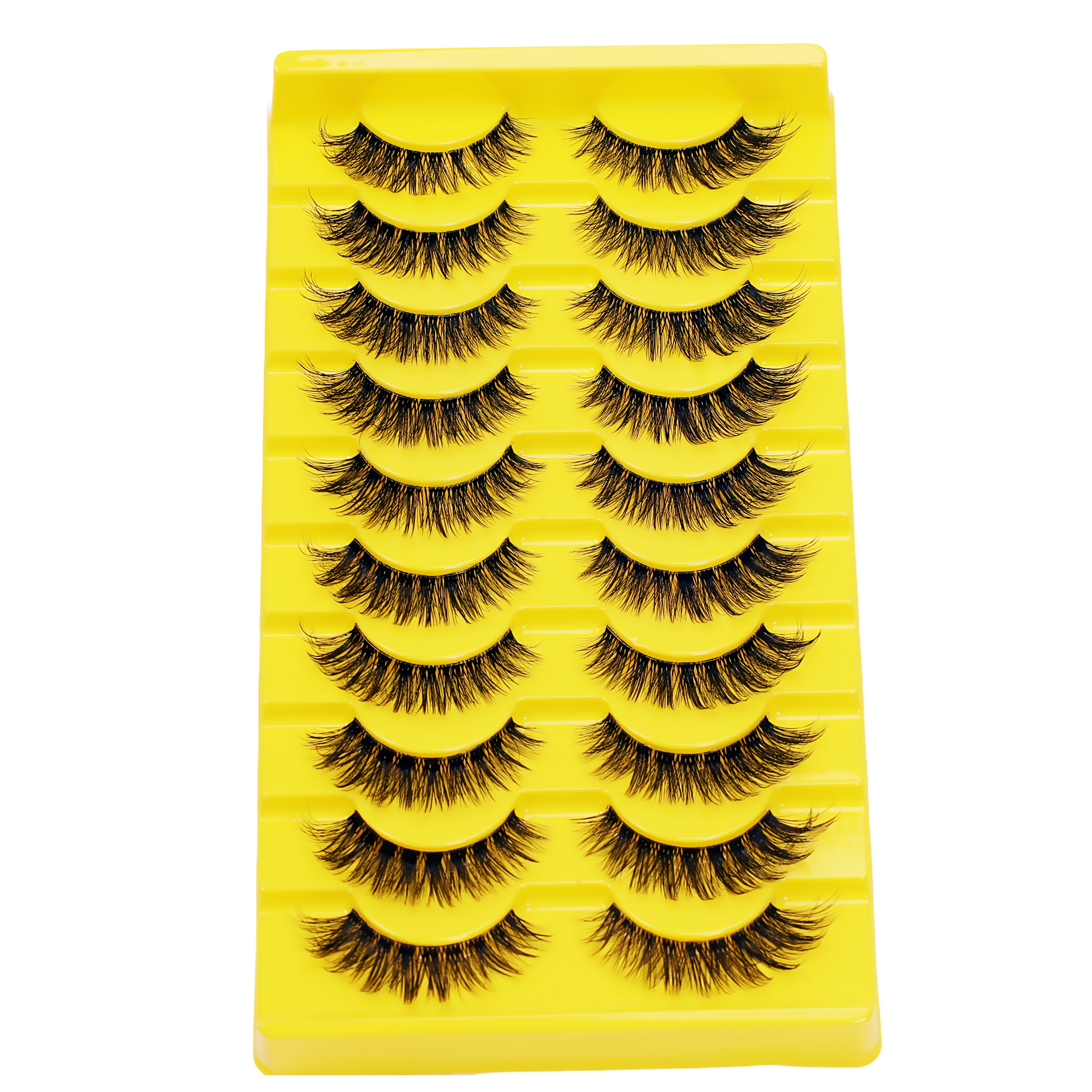 10 Pairs Of Comic Eyelashes, 1pc Thick Mixed European And American False Eyelashes, Transparent Stem Cat Eyelashes