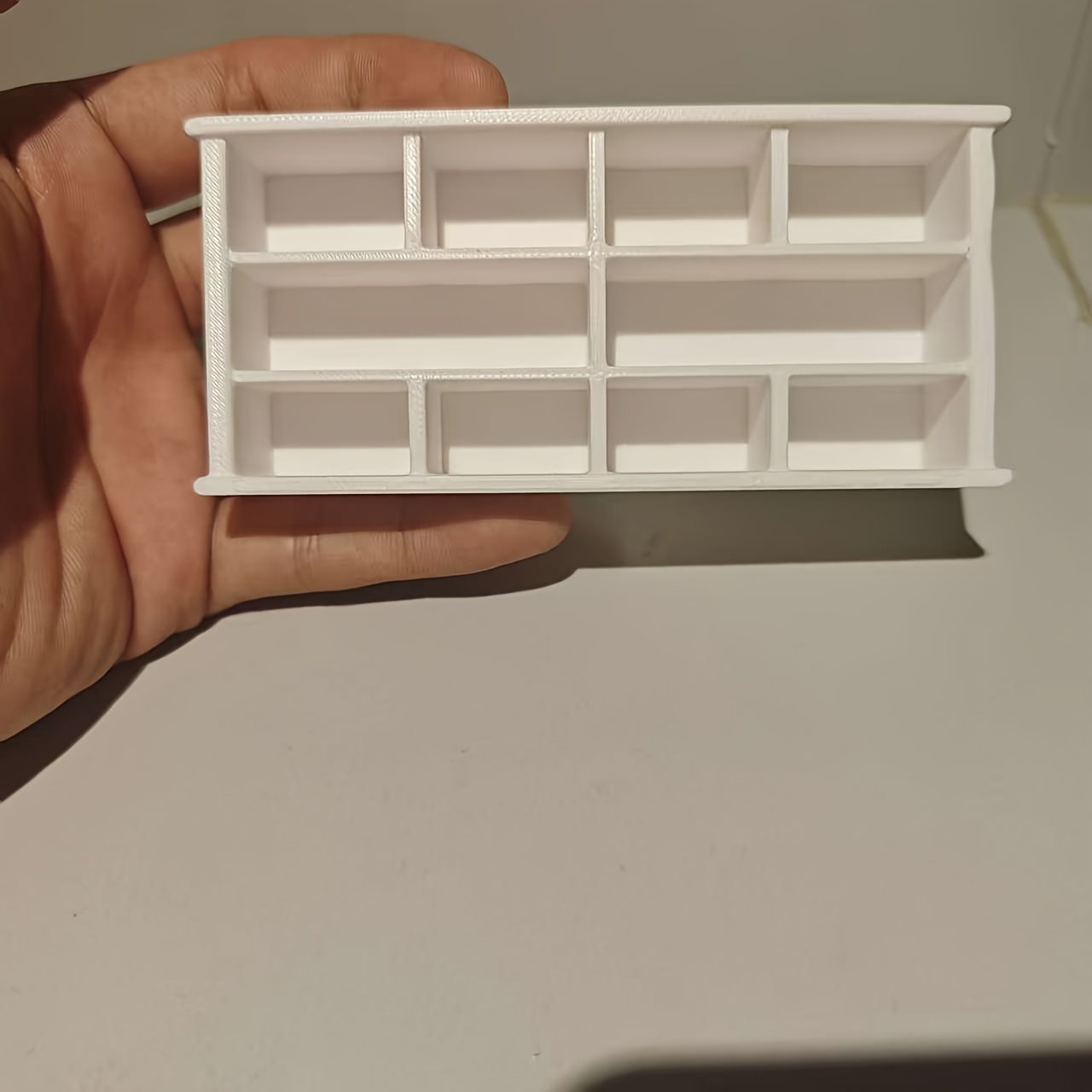 TEMU 1:12 Scale Dollhouse Miniature Storage Shelf - White Multi-tier Display Shelf, Dimensions 4.72cm Wide X 1.97cm High