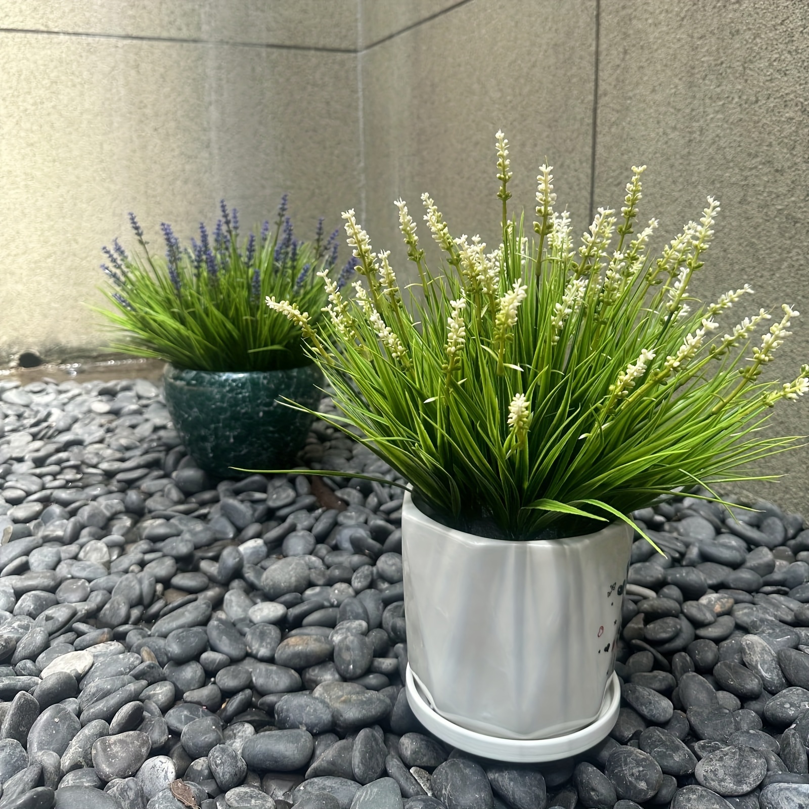 24pcs Artificial Flower Grass Plastic Faux Monkey Grass Outdoor Indoor Plant Decor For Pots