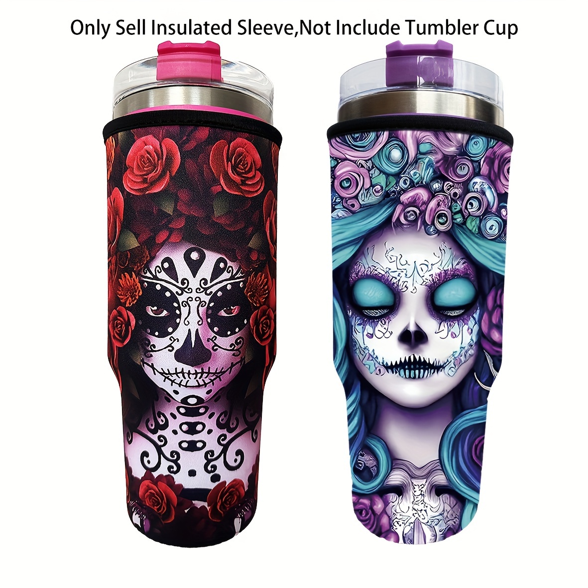 

1pc Water Cup Sleeve, Reusable Cup Sleeve For 40oz Tumbler With Handle (cup Not Included)