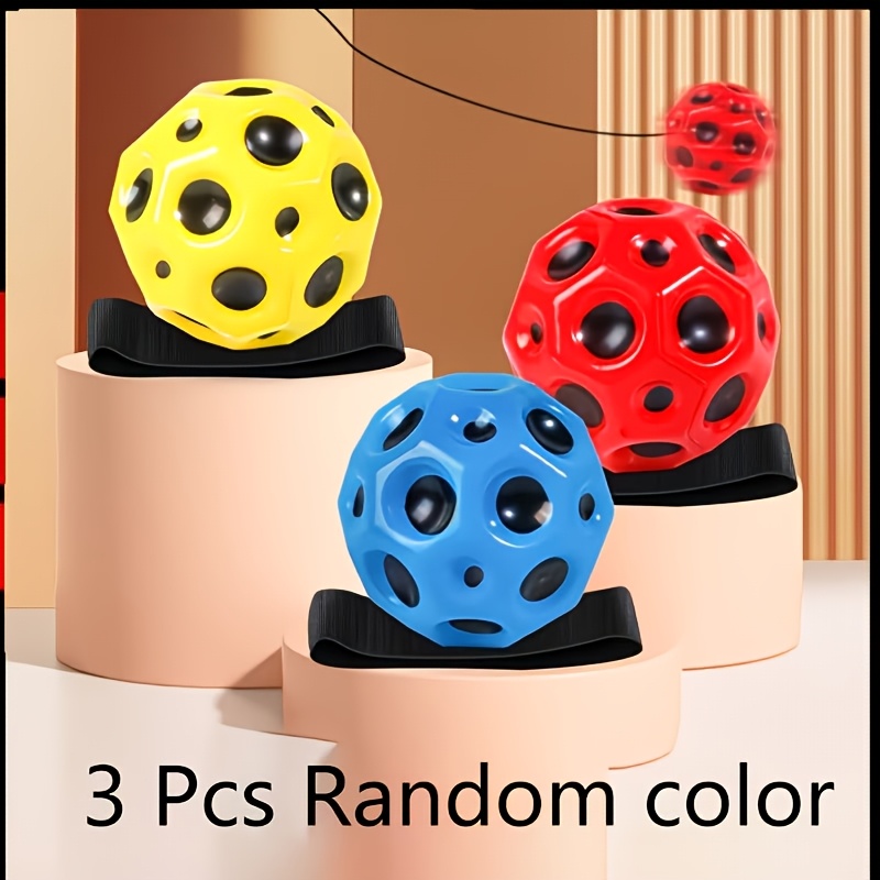 Wrist Elastic Ball, Ball, With Rope, Swinging Ball, Hole Ball, For Children's Reaction Training, Pu Foam Rebound Ball. (random Color)
