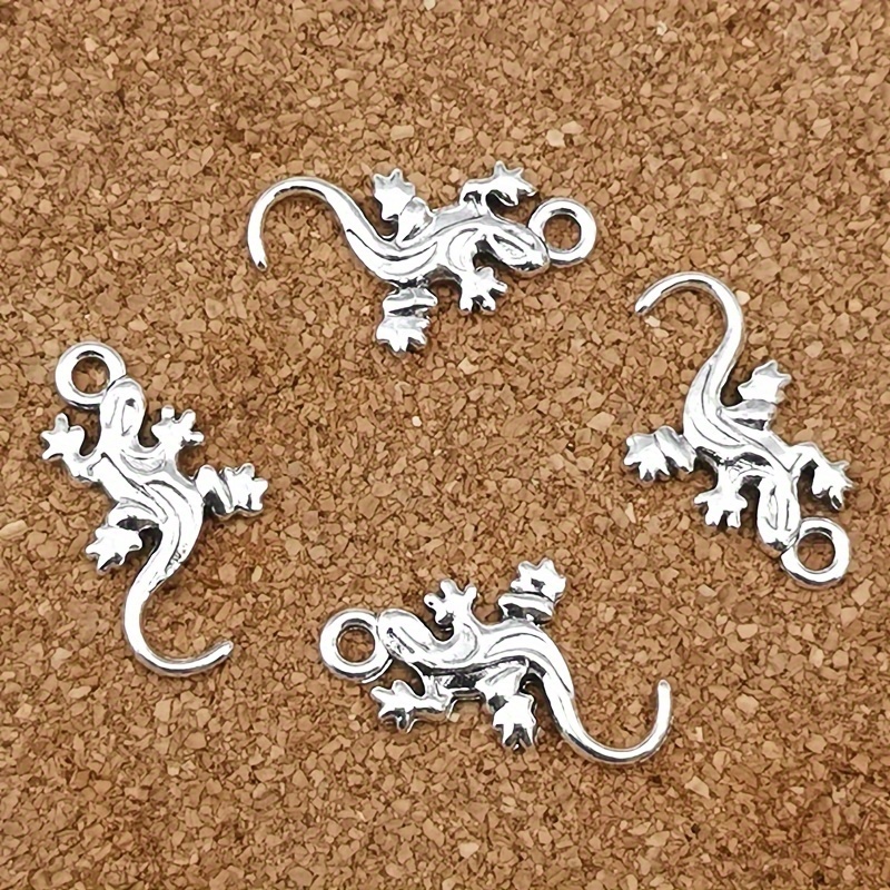 

20pcs Breloques Gécko Argentées Antiques 13x22mm - Kit de Fabrication de Bijoux DIY pour Boucles d'Oreilles, Bracelets, , Porte-clés & Accessoires de Sac