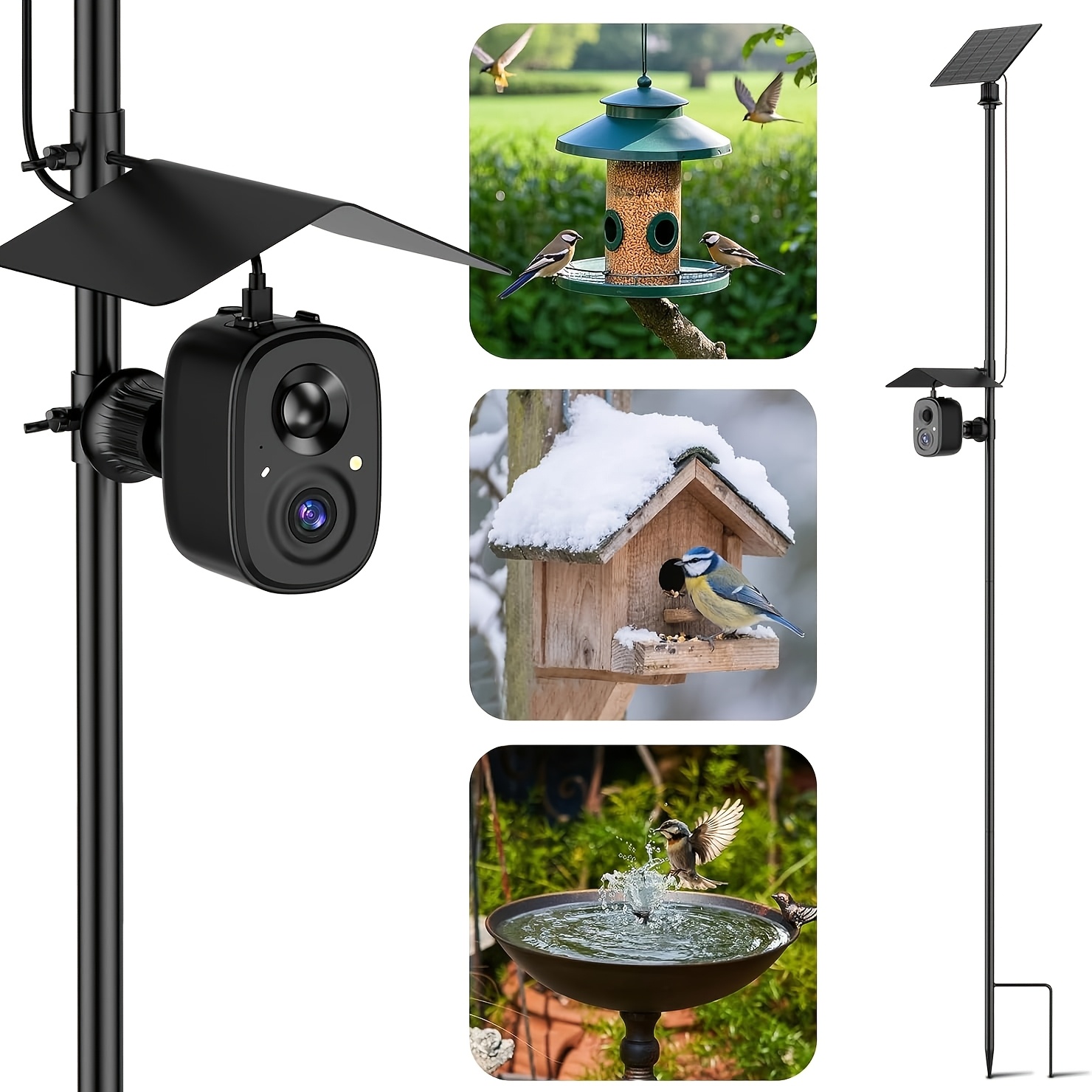 HIXX Smart Bird Feeder with 2K HD Camera, AI Bird Identification, Color Night Vision, Black or Red