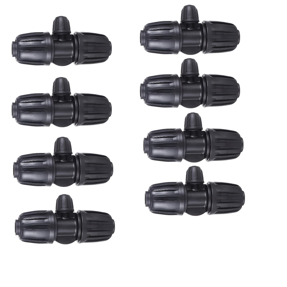 Image of 8pcs 1/2 Inch To 1/4 Inch Tubing Irrigation Fittings For (1/2'' Id X 0.60''-0.63'' Od) 16mm Drip Tubing, Locked Barbed Tee Connectors