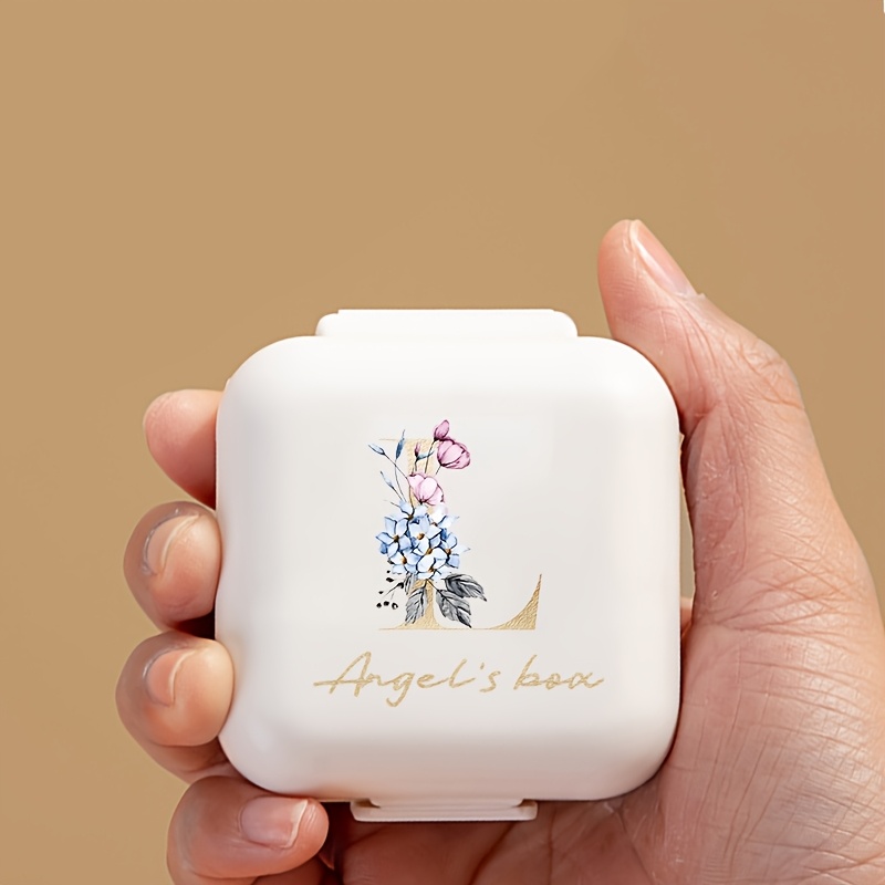 Personalized Mini Pill Box with Compartments, Travel Organizer