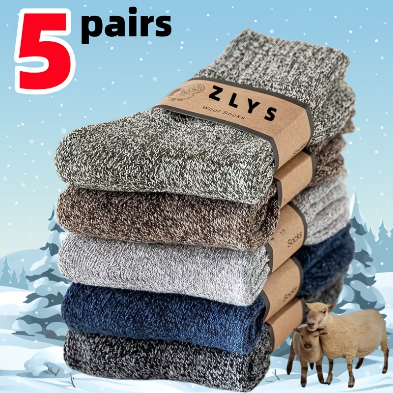 TEMU Comfortable Thickened Outdoor Casual Socks, 5-pair Set For Men And Women, Sweat-absorbent And Breathable Sports Socks, Suitable For . Designed