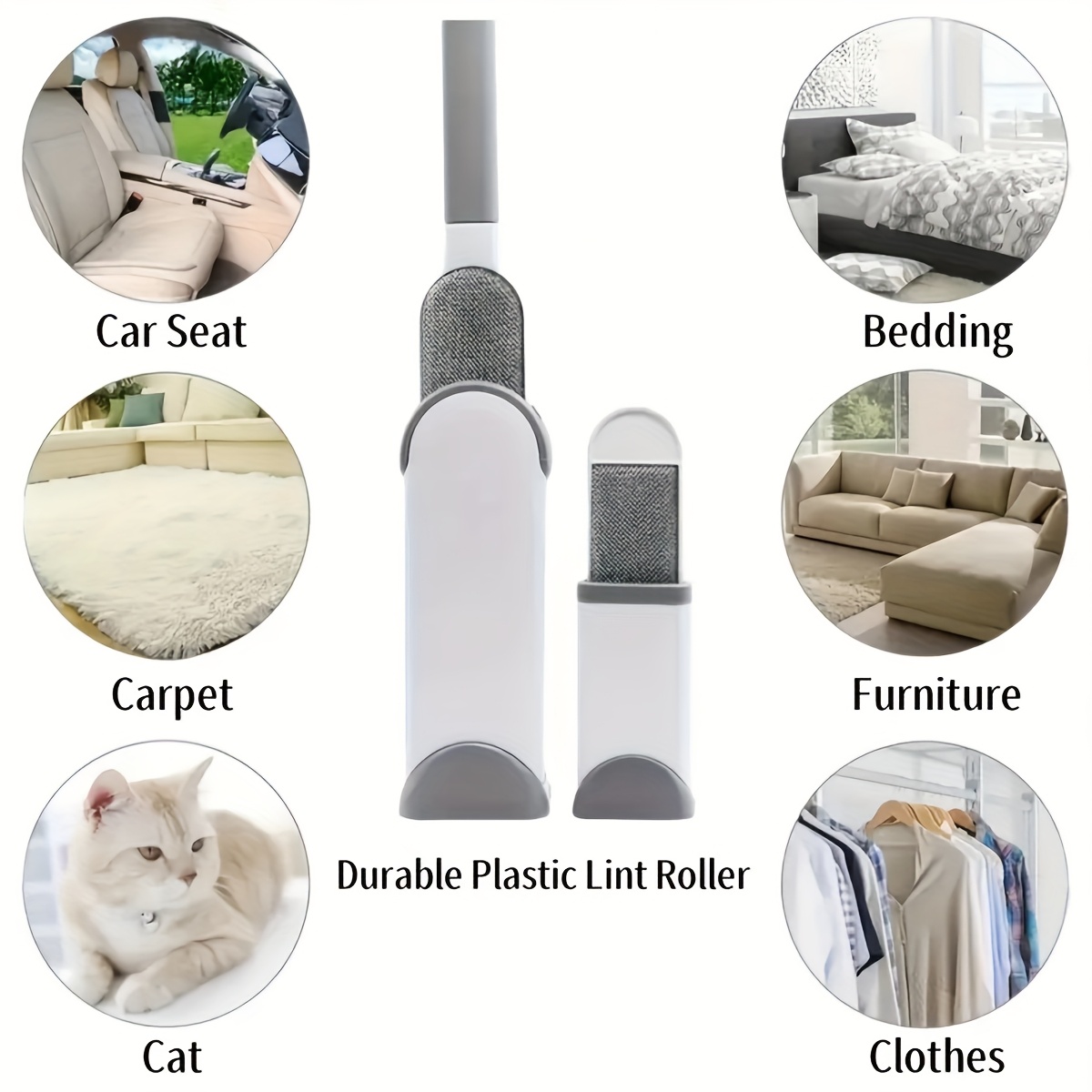 2pcs lint remover for clothes dust and hair removal brush with storage box reusable electrostatic pet hair grip hair remover tool for clothing no power needed plastic handle portable and convenient to store Product details 4