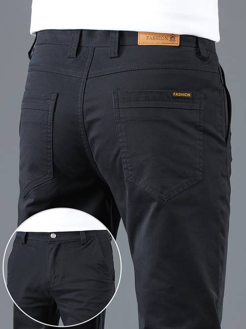 mens high end business casual straight stretch pants work pants fit fabric breathable and comfortable casual pants versatile suitable for office workers and urban professionals