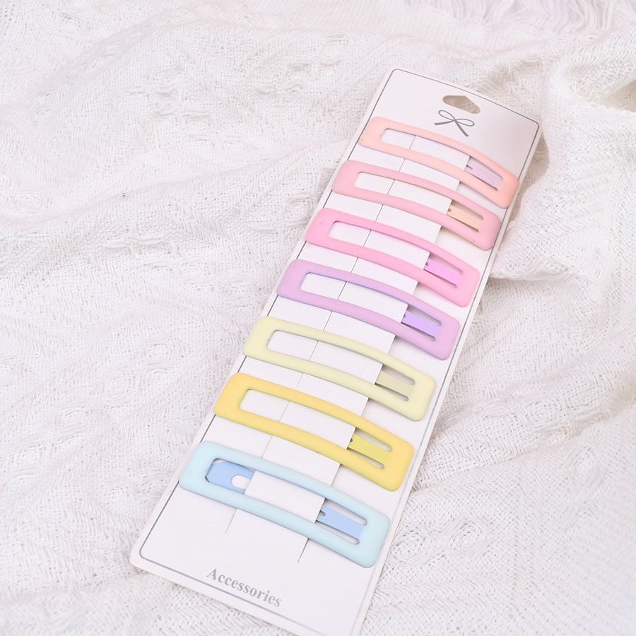 E-shop 7 Stk. bonbonfarbene matte BB-Spangen für ausgeprägte Haare, Seitenhaare, Pony Styling am Hinterkopf, Haar-Accessoires, Seitenspangen