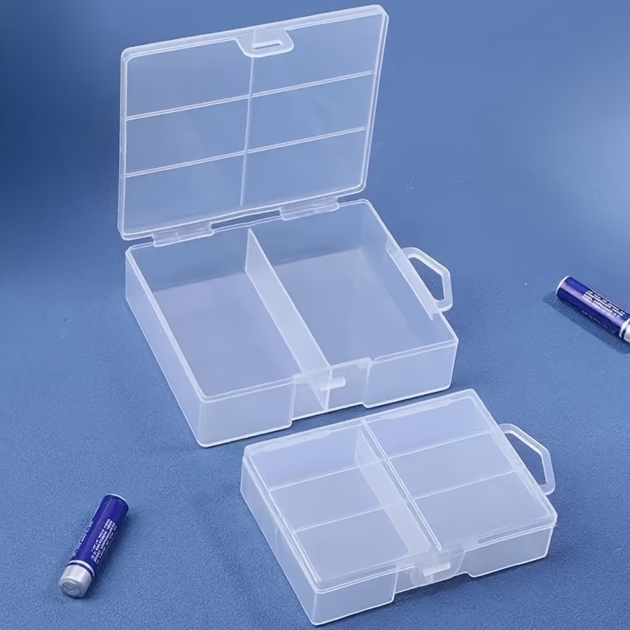 Sturdy Transparent Clear Battery Organizer Box - Holds 24 AA or 24 AAA, Durable, Portable, and Space-Saving Storage Solution for Home, Garage, and Factory Supplies No Power Required