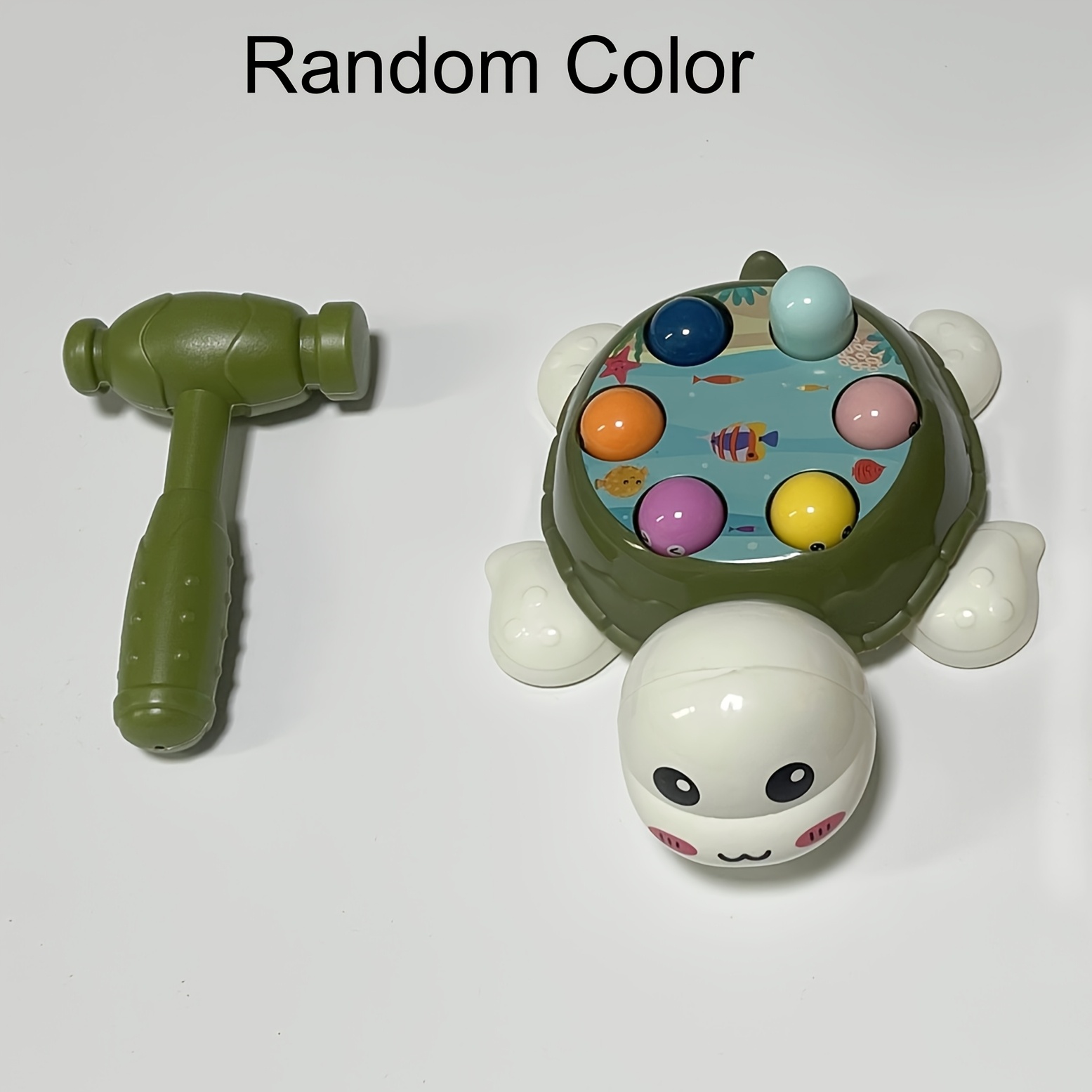1pc Interactive Turtle Hammer Toy, Educational Colorful Shape Sorting Game, Durable Other Material Construction, For Toddlers 18m+, Ideal Gift For Christmas, Halloween, Thanksgiving Random Color
