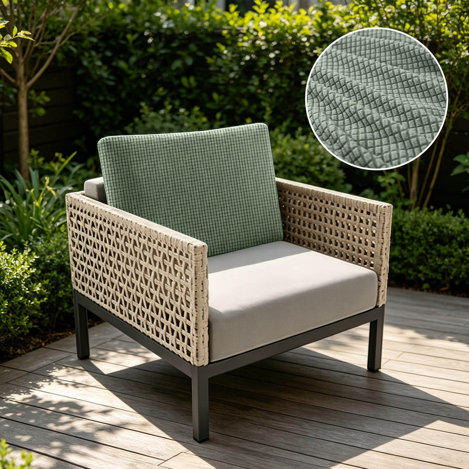 TEMU Housse de coussin d'extérieur, protection de siège de canapé de patio à carreaux pour 1/2/3 places, canapé, causeuse, banc, terrasse, balcon et