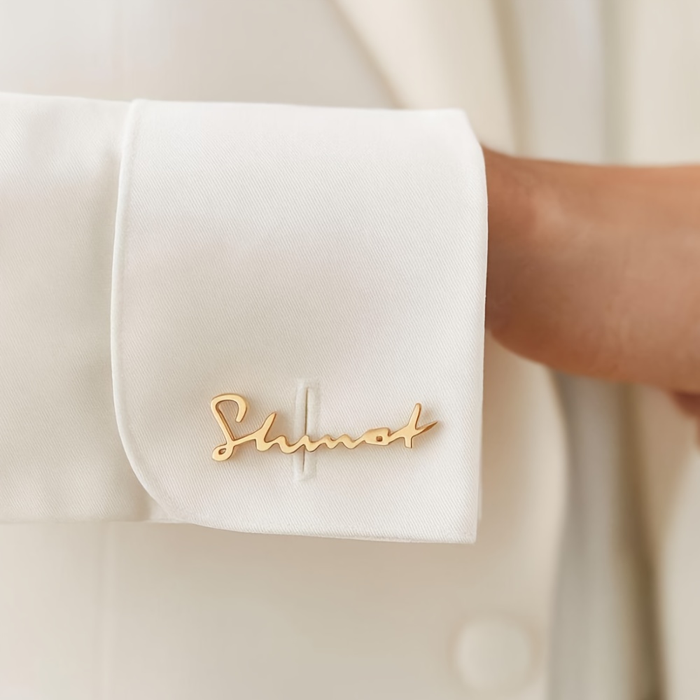 Image of [customization] Custom Name Cufflinks, Boyfriend Gift, Best Man Gift And , Father Of The Bride Gift, Elegant Easy Trendy Cufflinks, Best Man Accessory Cufflinks
