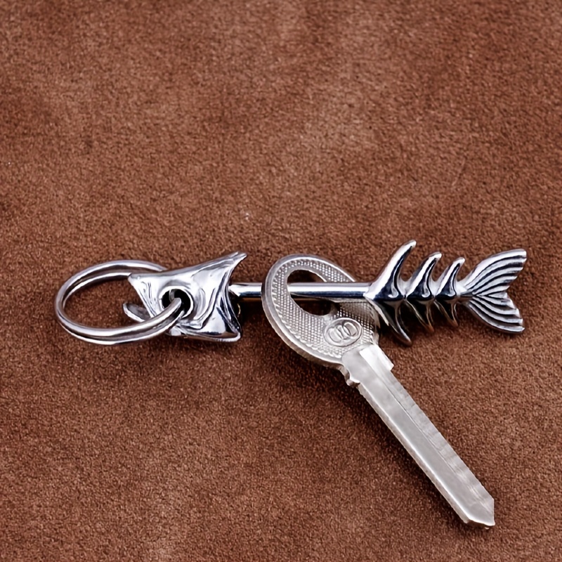 

Vintage Fishbone Keychain, Detachable 3d Design, Unique Personalized Key Ring For Car And Bag, Gift Accessory