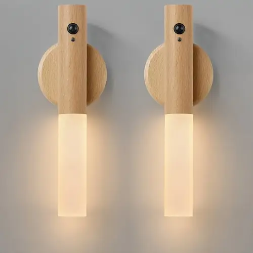 2pcs rechargeable handheld sensor lights warm with usb charging for bedrooms wardrobes stairs cabinets stair sleek metallic components indoor sensor lights