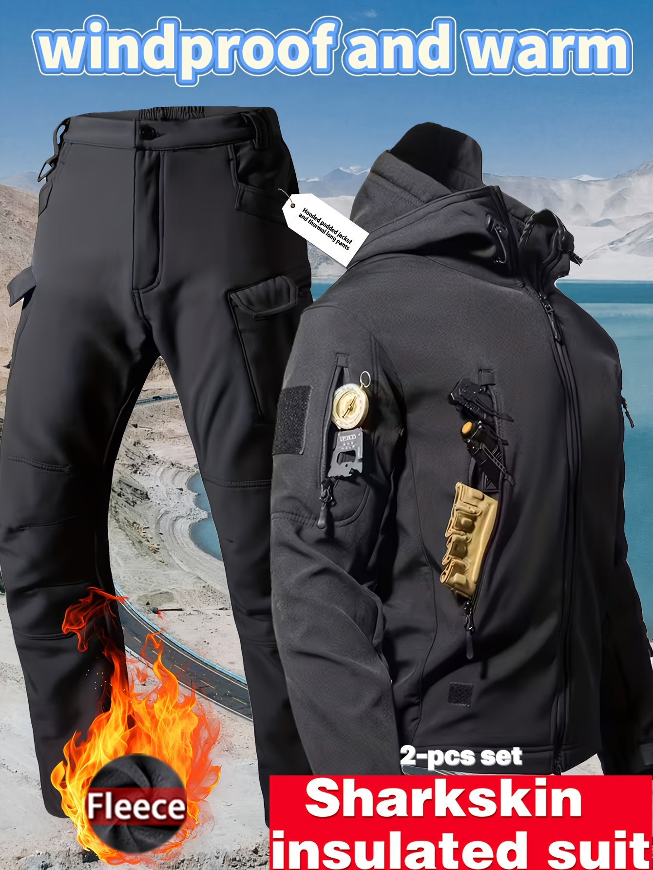 Light Photon Men's Winter Tactical Suit with Cycling Jacket and Pants