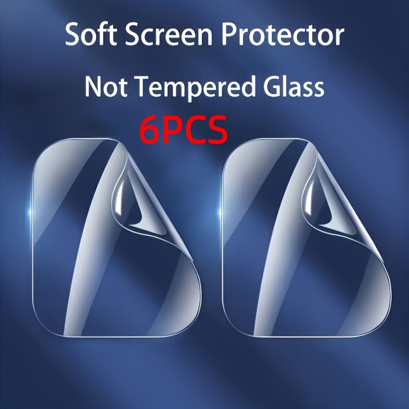 6pcs Soft Hydrogel Film Smartwatch Screen Protect Film For Iwatch 38/40/41/42/44/45/49/46mm Ultra/se/10//9/8/7/6/5/4/3/2/1 Series Soft Protect Film