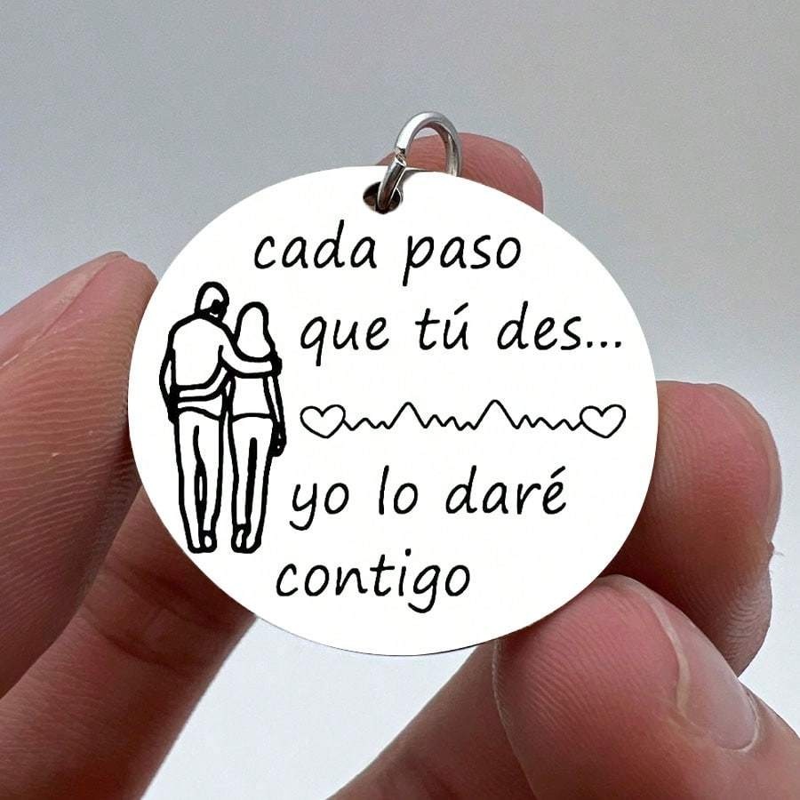 TEMU Un llavero de acero inoxidable para con un romántico en español es para un estilo de negocios ideal para un o aniversario