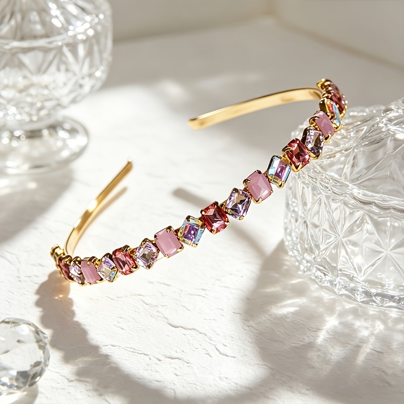 TEMU 1pc Temperament Luxury Rhinestone High-end Personalized Hair Accessory Temperament Versatile Luxury Trendy Headband