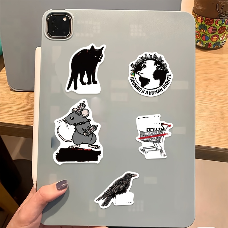 Image of 52pcs Social Vinyl Stickers, Social Commentary Decals For Laptops, Water Bottles, Skateboards, Tumblers, Mugs, Adults & Teens