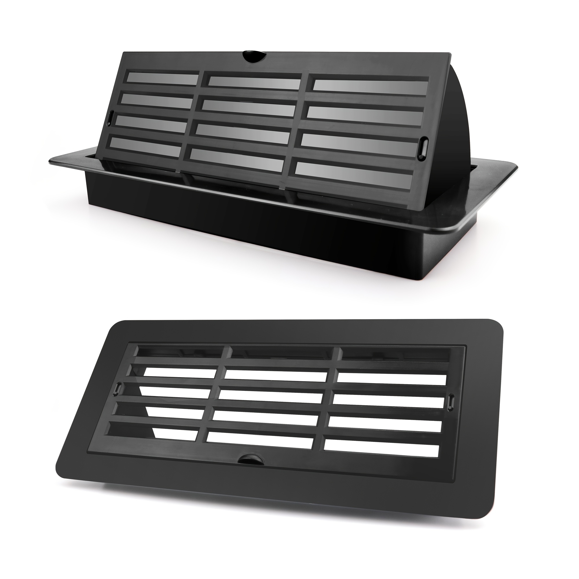 

1/2pcs Black 4" X 10" Floor Vent Covers, Heavy Duty Floor Registers, Premium , Deflector, Vent Covers For Home