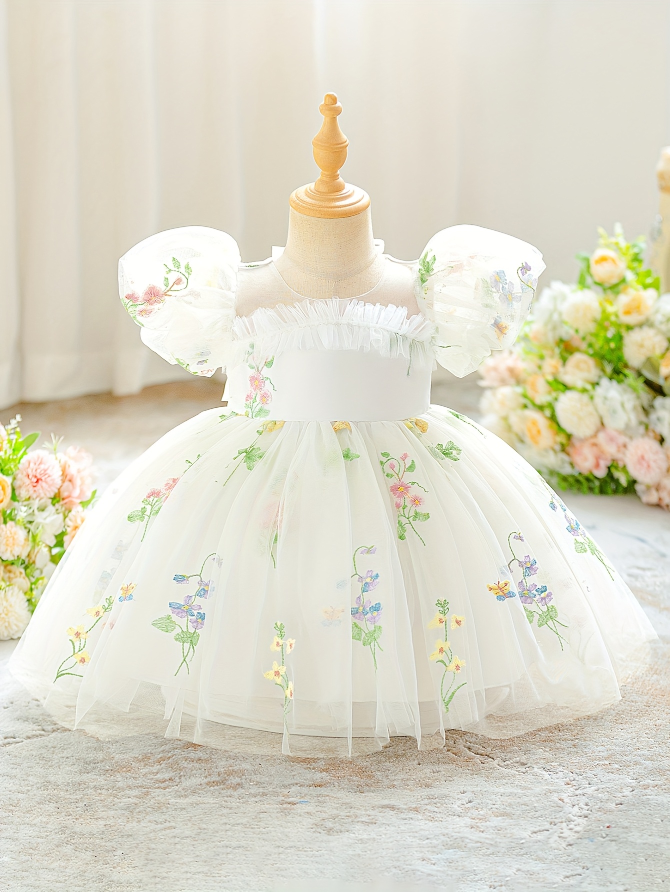 green emerald velvet dress Luxury Arabic Pink Girl Dress Beaded for Kids Princess J355 Lilac / Child-12 main image 1