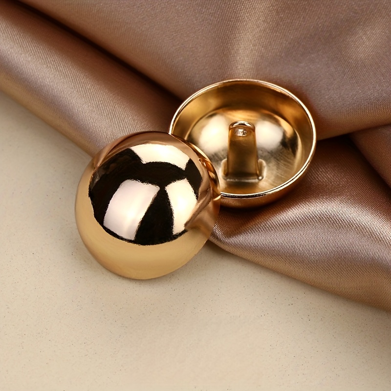 TEMU 10pcs Fashion Round Mushroom Head Metal Buttons, 10/15/20/25mm , Suitable For Shirts, Jackets, Coats, Suits, Windbreakers, Shirt Hand Sewing