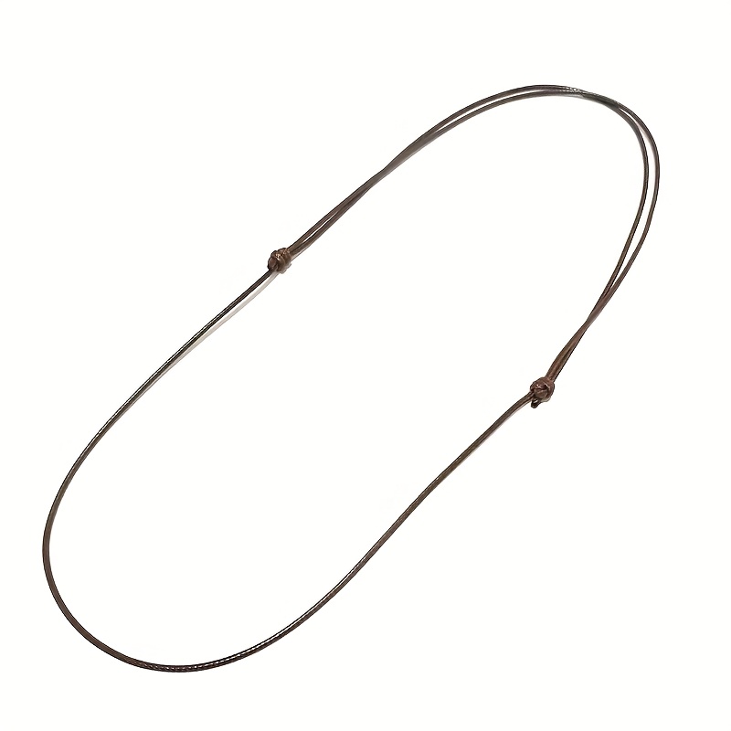 10pcs Adjustable Brown Wax Rope Necklaces, Versatile Gift