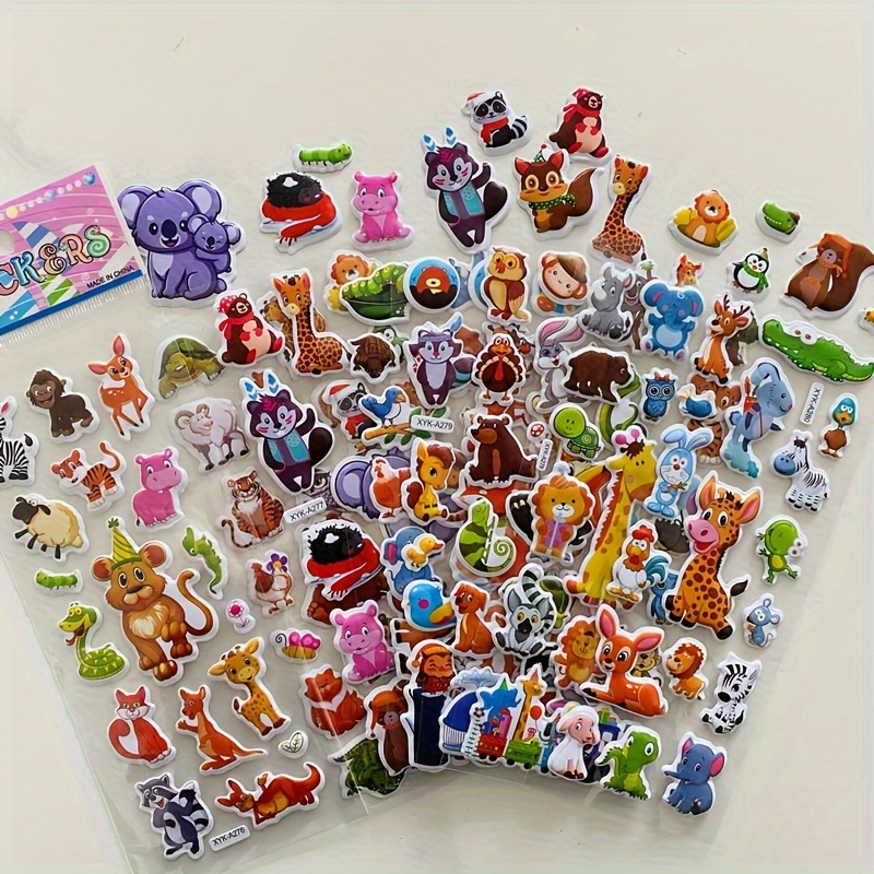 

8pcs 3d Bubble Stickers, Cartoon Animal Patterns Stickers, Puzzle Early Education Stickers, Decorative Stickers, Diy Toy Stickers, Random Styles