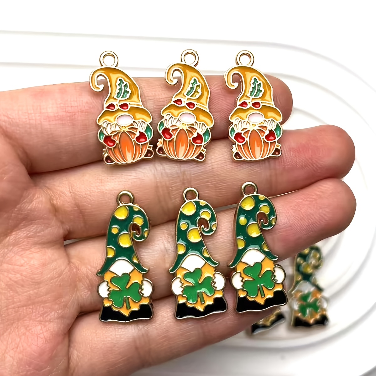 

10pcs Of Enamel Pumpkin And Enamel Alloy Dwarf Pendants For Diy Fashion Jewelry As Necklaces, Earrings, Bracelets, Etc