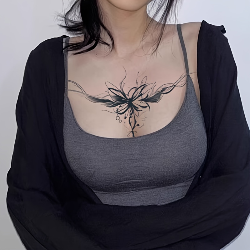 1pc   Gothic Succubus   Temporary Tattoo Transfer Paper - Pre-Designed A4 Stencil with Intricate   & Thorn Pattern, No Drawing Needed, Easy Application for  , Waist, Hip - Edgy Body Art for Gothic & Alternative Styles (Sleeve Packaging)