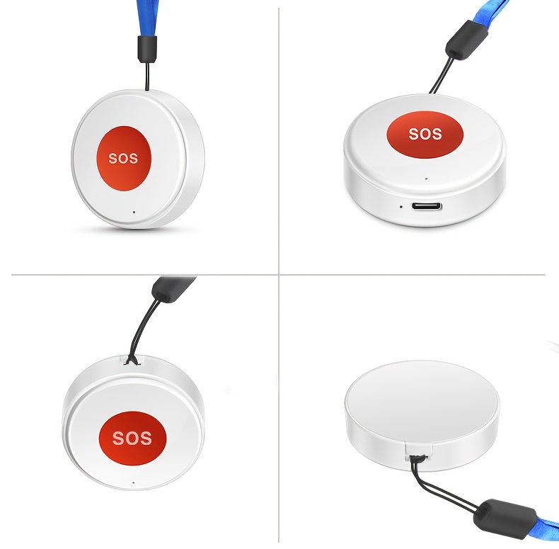 WiFi SOS-knop Slim Huis Noodalarmapparaat Werkt met Tuya Smart Life APP Veiligheidsalarm voor Ouderen en Kinderen APP Bewaking op Afstand