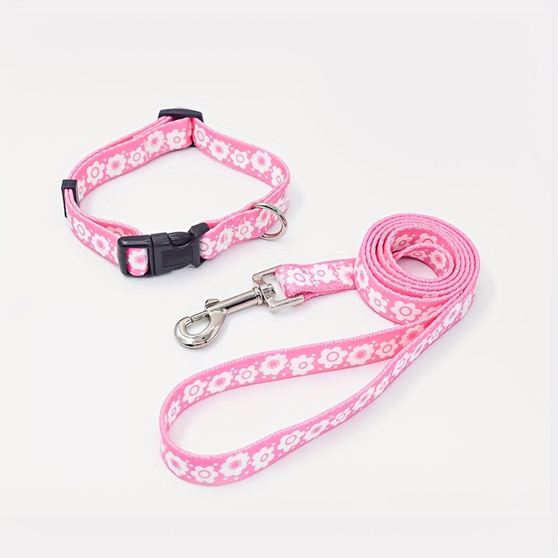 Collar and Leash Set for Small Dogs, Printed Design
