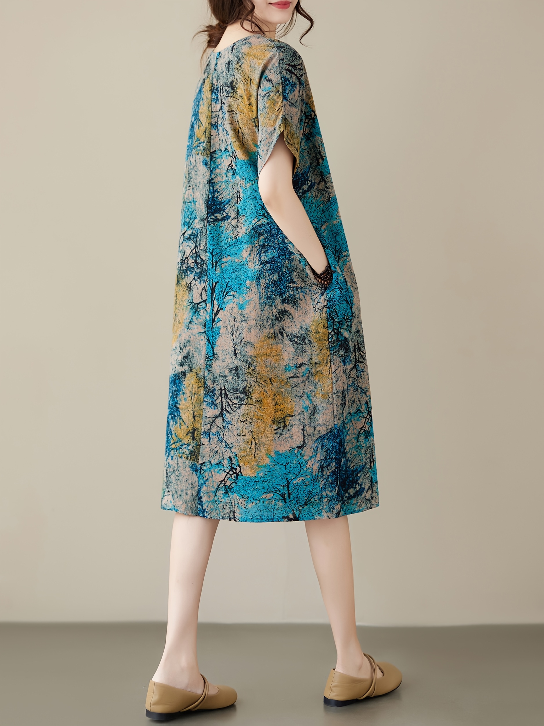 plus size luxe linnen jurk voor vrouwen zomer retro etnische