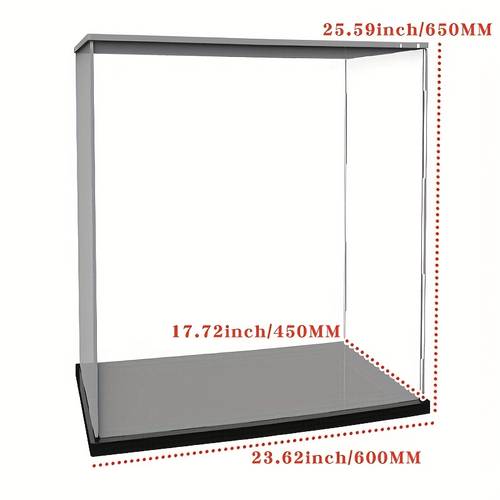 clear acrylic display case box assemble alternative glass case plastic dustproof protection with matte for collectibles memorabilia home storage organizing toys 24x18x26inch 60 65cm
